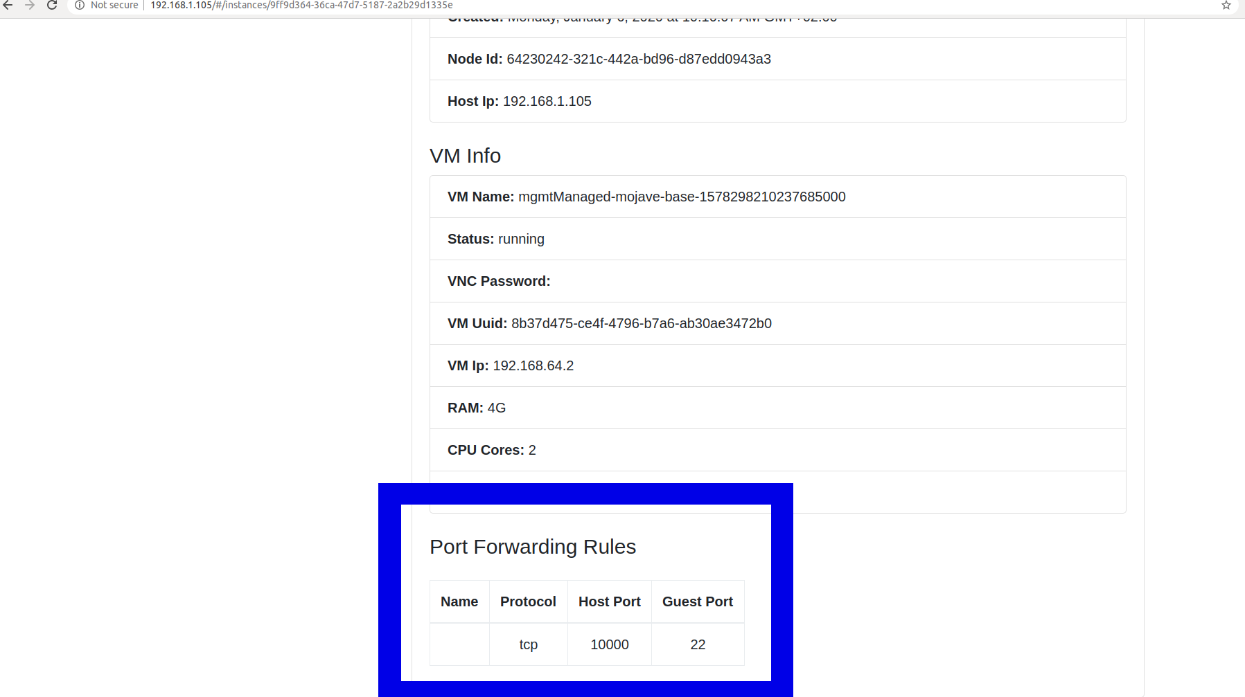 Port Forwarding rules