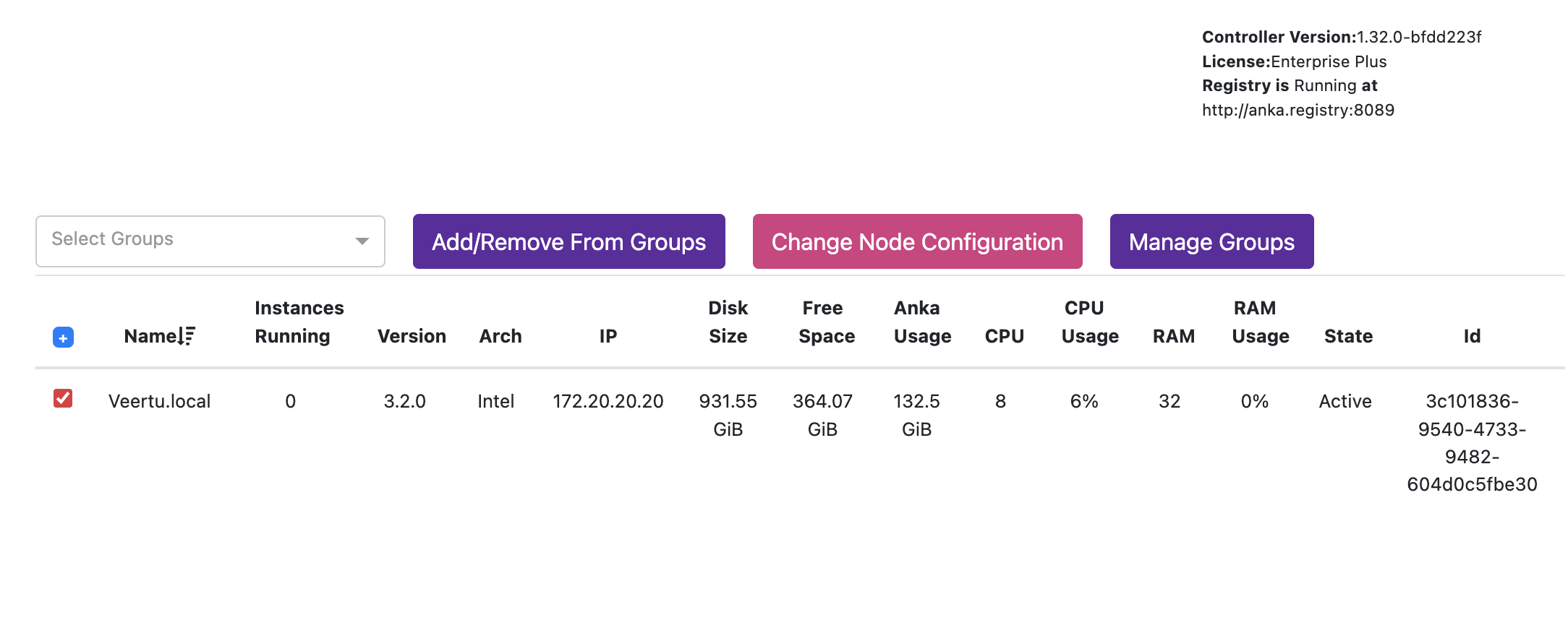 change node config